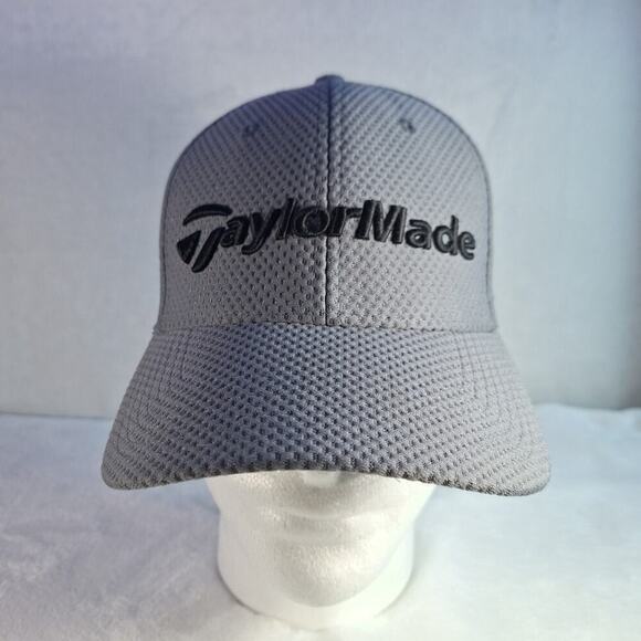 TaylorMade M1 TP5 Stitched Logo Flex Golf Hat S/M Gray Black - Picture 1 of 7